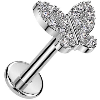 Labret Farfalla zirconi Push-In