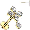 Labret Croce zirconi Push-In