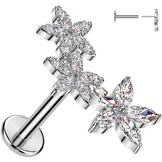 Labret flowers zirconia Push-In