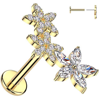 Labret flowers zirconia Push-In