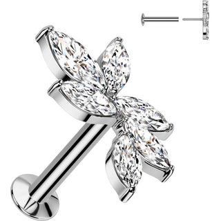 Labret winorośl cyrkonia push-in