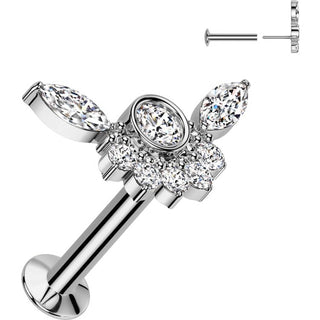 Labret calabrone zirconi incastornati Push-In
