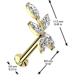 Labret winorośl cyrkonia push-in