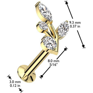 Labret winorośl cyrkonia push-in