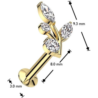 Labret olive branch zirconia Push-In