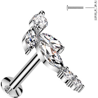 Labret winorośl cyrkonia push-in