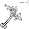 Labret taglio marquise forma diamante zirconi rotondi Push-In