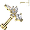 Labret taglio marquise forma diamante zirconi rotondi Push-In