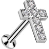 Labret Croce Zircone Push-In