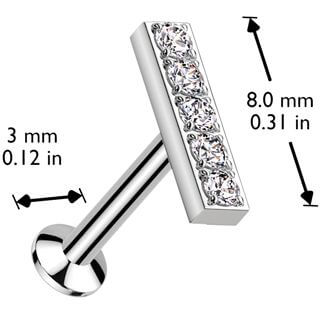 Labret Barra zirconi Push-In