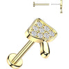 Labret pave cubic zirconia mushroom Push-In