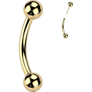 Titan Curved Barbell Eine feste Kugel Push-In