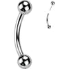 Titan Curved Barbell Eine feste Kugel Push-In