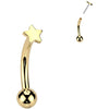 Titanium Curved Barbell star Push-In