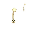 Titan Augenbrauenpiercing Blume Aufsatz Push-In