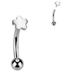 Titan Augenbrauenpiercing Blume Aufsatz Push-In