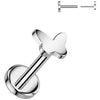 Titanio Labret farfalla Push-In