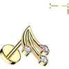 Titane Bouton d'Oreille étoiles filantes zirconia