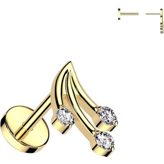 Titane Bouton d'Oreille étoiles filantes zirconia