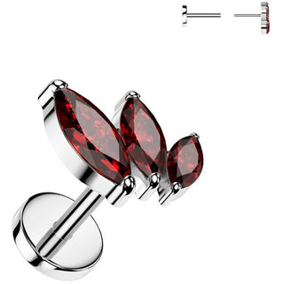 Titanium Stud Earring scaled zirconia marquise cut