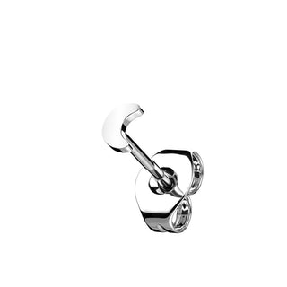 Titanium Stud Earring Moon Flach Silver