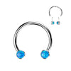 Titan Hufeisen Piercing Opal Push-In
