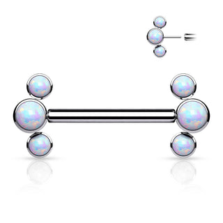 Titanium Nipple Piercing 3 Opal Push-In