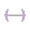 Titanium Nipple Piercing 5 Opal Push-In