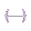 Titanium Nipple Piercing 5 Opal Push-In