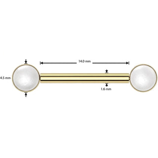 Titanium Nipple Piercing Pearls Push-In