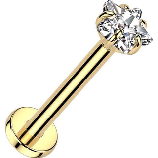 Titan Labret Zirkonia Stern Push-In