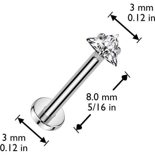 Titan Labret Zirkonia Dreieck Push-In
