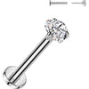 Titan Labret Zirkonia Herz Push-In