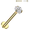 Titan Labret Zirkonia Herz Push-In