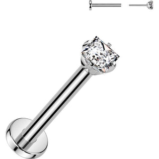 Titan Labret Zirkonia Quadrat Push-In
