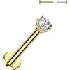 Titan Labret Zirkonia Quadrat Push-In