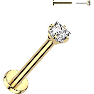 Titan Labret Zirkonia Quadrat Push-In