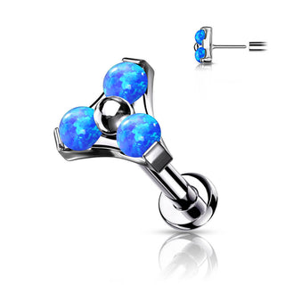 Titane Labret Triangle Opale Argent Enfoncer