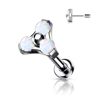 Titane Labret Triangle Opale Argent Enfoncer