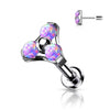 Titane Labret Triangle Opale Argent Enfoncer