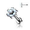 Titane Labret Fleur Opale Argent Enfoncer