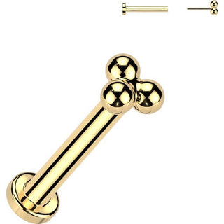 Titanium Labret Triangle Ball Push-In