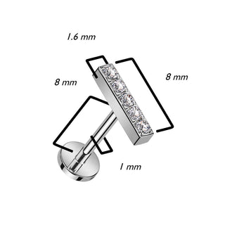 Titane Labret Barre 5 Zircone Enfoncer