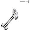 Titan Labret Zirkonia Marquiseschliff Push-In