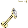Titan Labret Zirkonia Marquiseschliff Push-In
