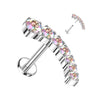 Titanium Labret Curved Zirconia Push-In