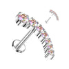 Titanium Labret Curved Zirconia Push-In