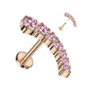 Titanium Labret Curved Zirconia Push-In