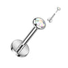 Titanium Labret Zirconia Opal Push-In