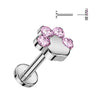 Titanium Labret Paw Zirconia Push-In